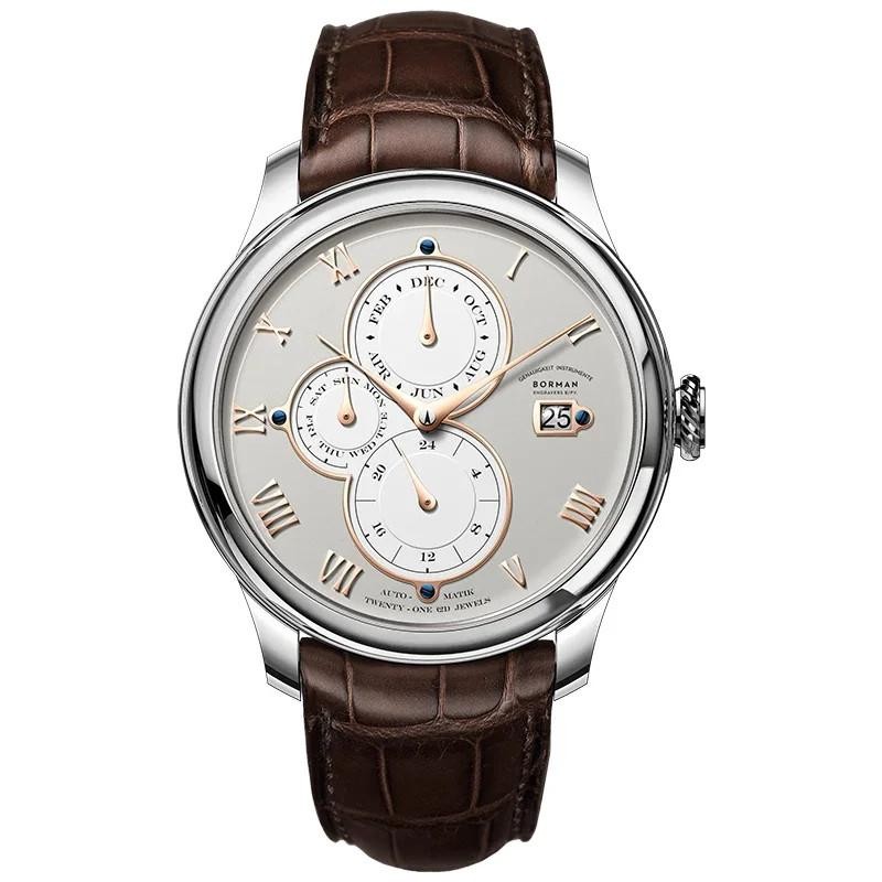Borman Automatic Mechanical Men’s Watch Sapphire 50m Waterproof Leather Bm18011