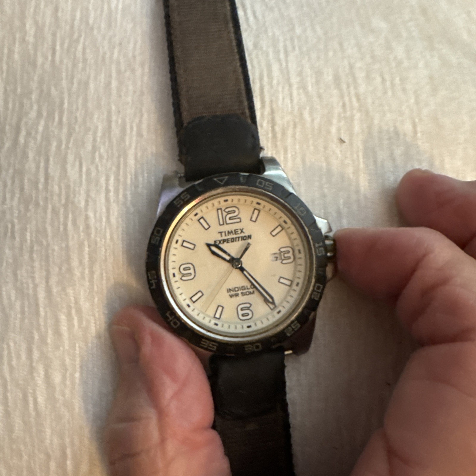 Timex Expedition Indiglo Wr100m Mens Watch Leather band