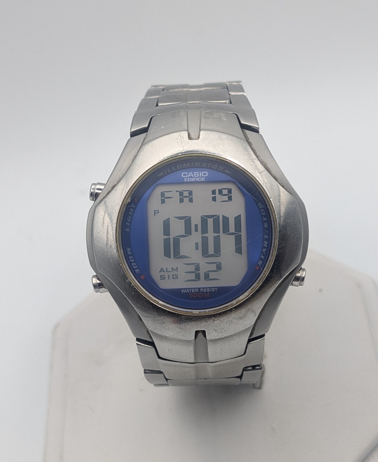 Casio Edifice EFD-100 Men’s 43mm Blue Dial Steel Alarm Chronograph Watch