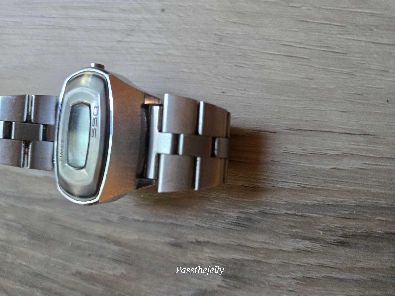 Vtg Timex SSQ Digital Watch Mens Stainless Steel Space Age Retro Futurist