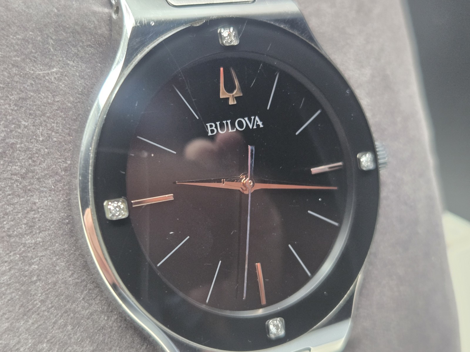 Bulova Men’s Millennia Modern Silver Stainless Steel Quartz Watch 43MM 96E117