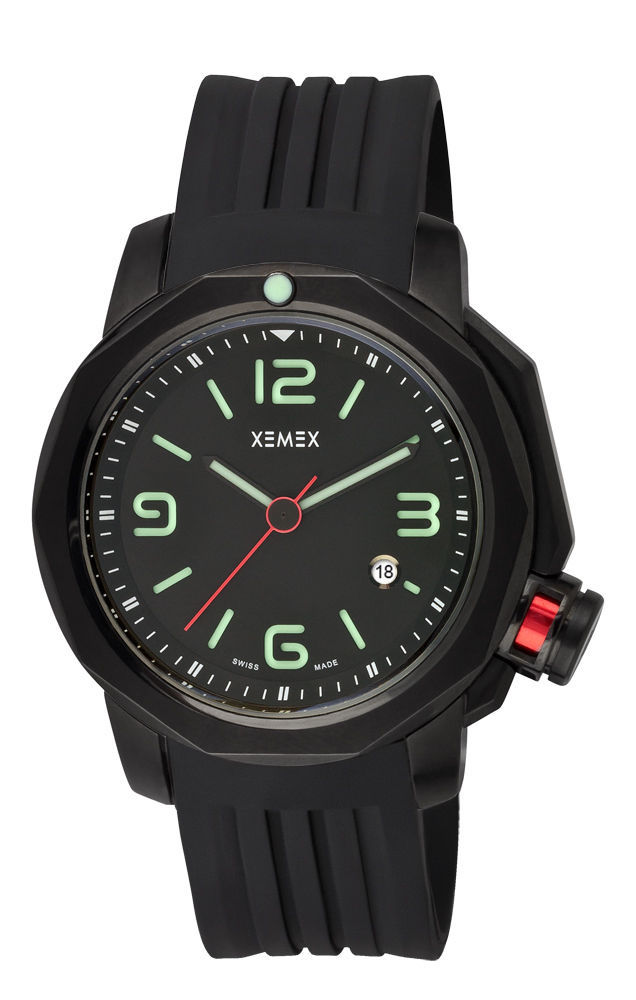 Xemex Men’s Watch X-TIDE Swiss Made Designer Stainless All Black 22401.02