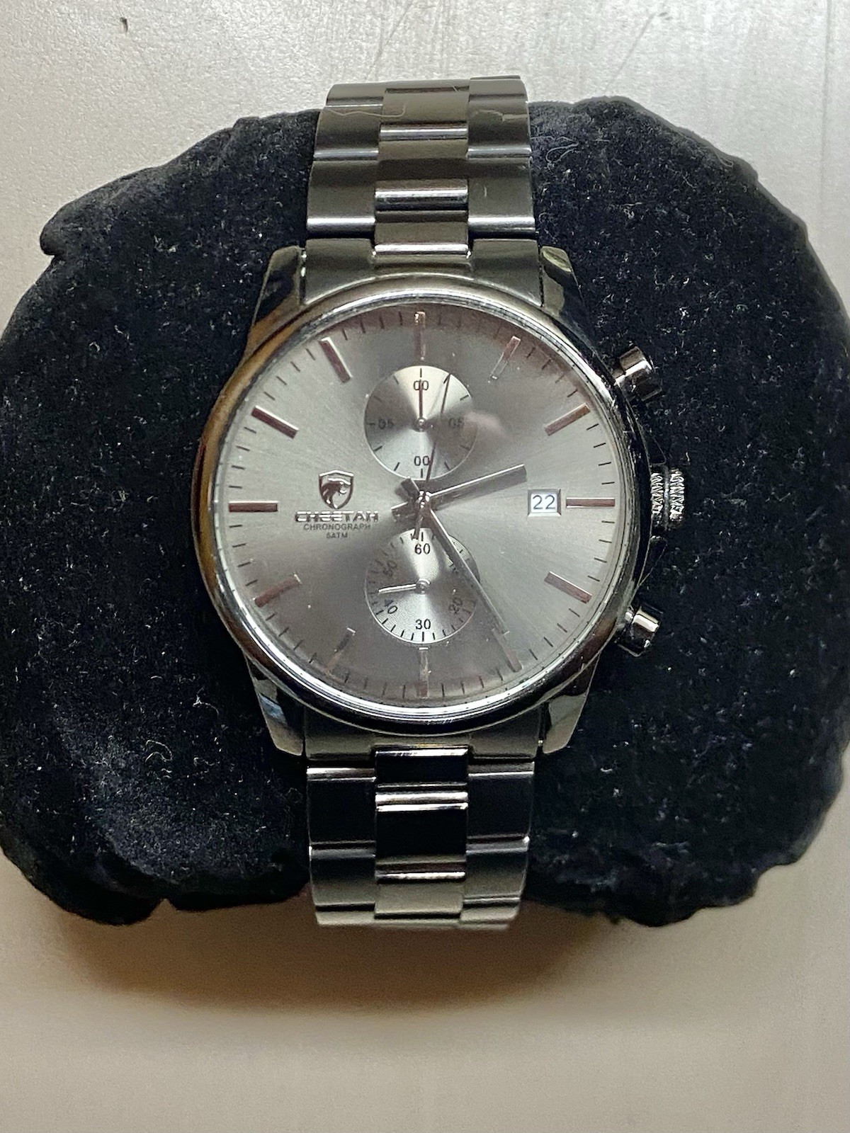 Cheetah Chronograph Black Stainless Steel Quartz Watch