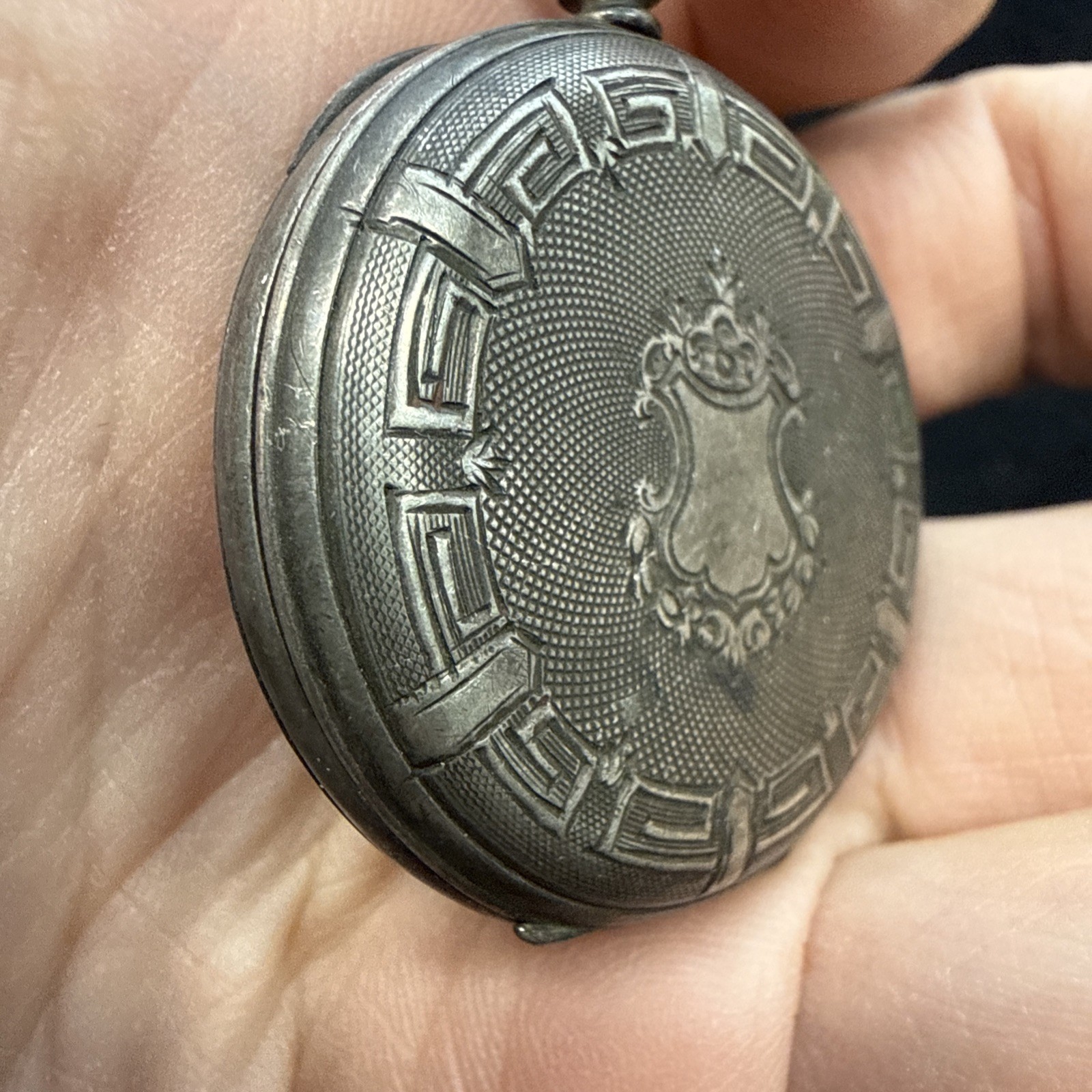 vintage swiss solid silver pocket watch Cylinder Rubis