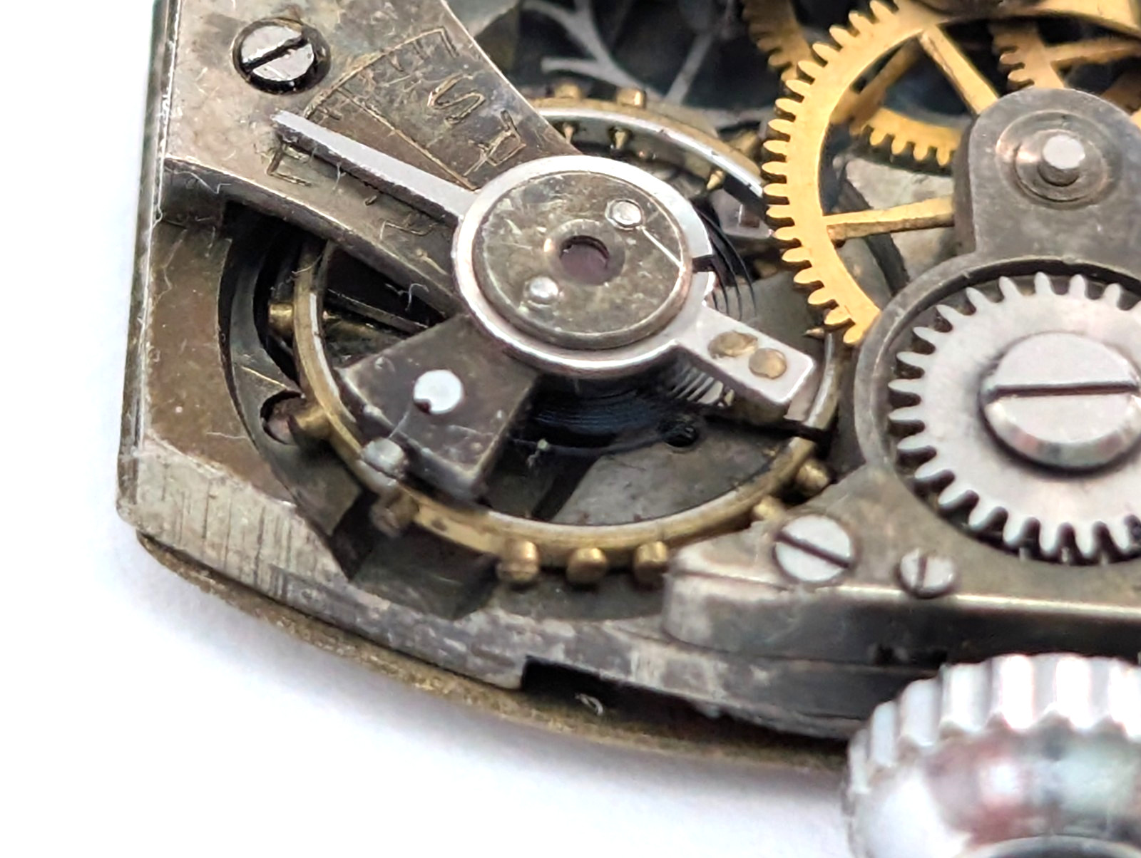 Vintage FONTAIN Helbros 10A 6j Art Deco Ladies 15mm Watch Movement PARTS REPAIR