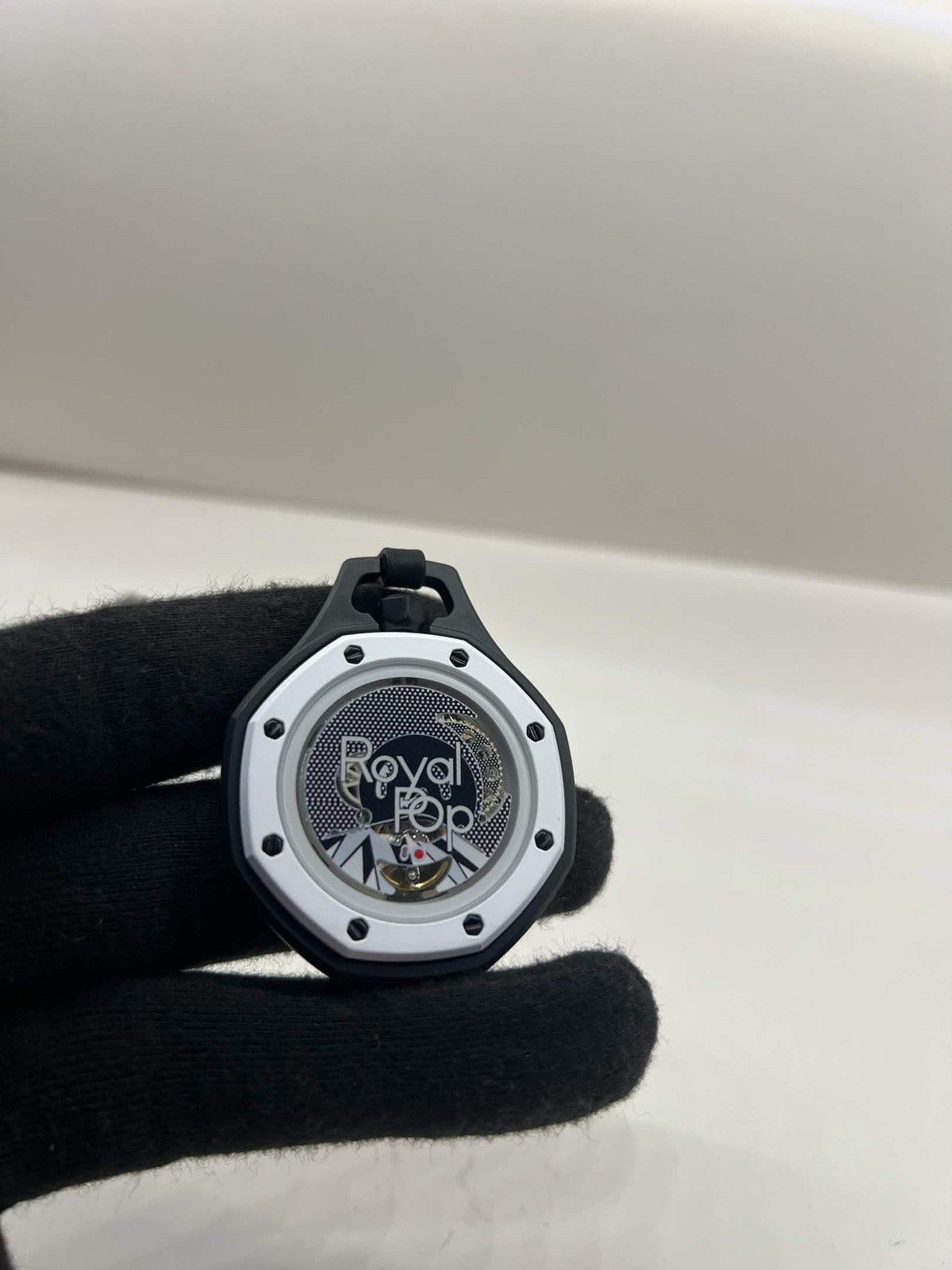 Swatch Royal Pop Ocho Negro Swiss Made Quartz Watch Black Leather 34mm Box