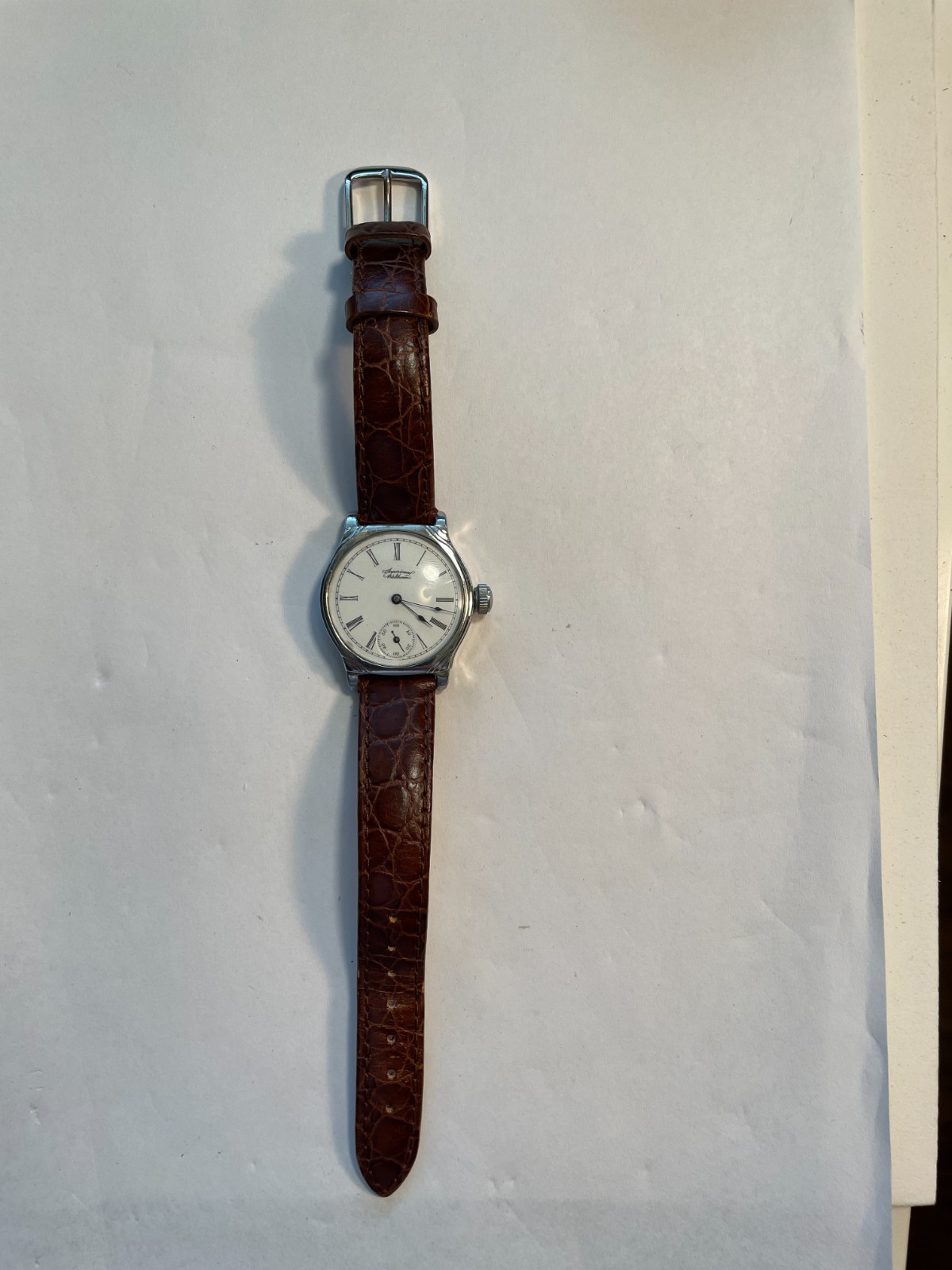 Early Waltham Mechanical Wrist Watch with Genuine Leather Strap