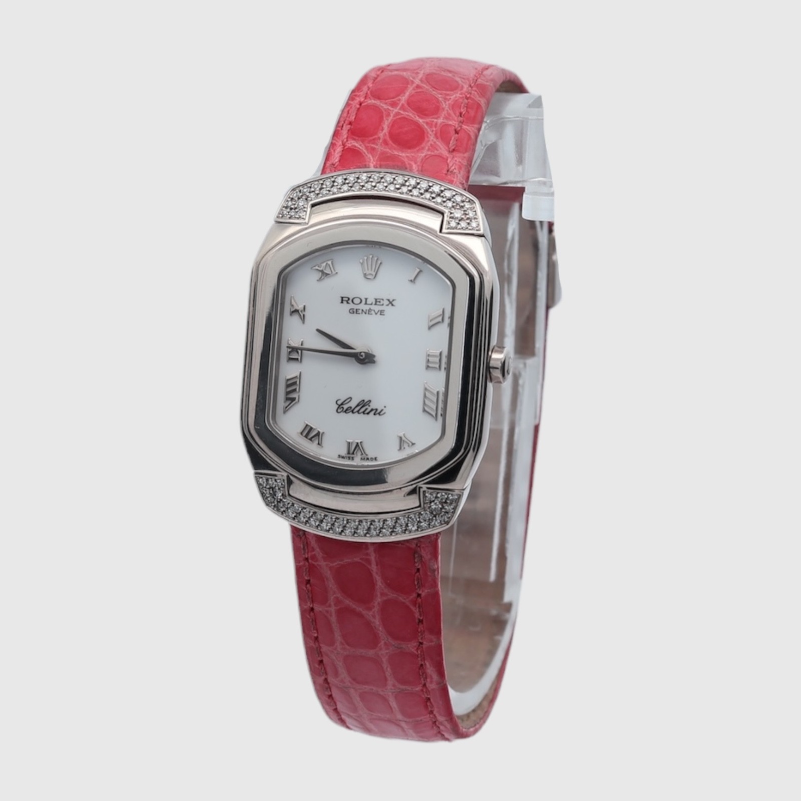ROLEX 18CT WHITE GOLD CELLINI WATCH REFERENCE 6692 FACTORY DIAMONDS