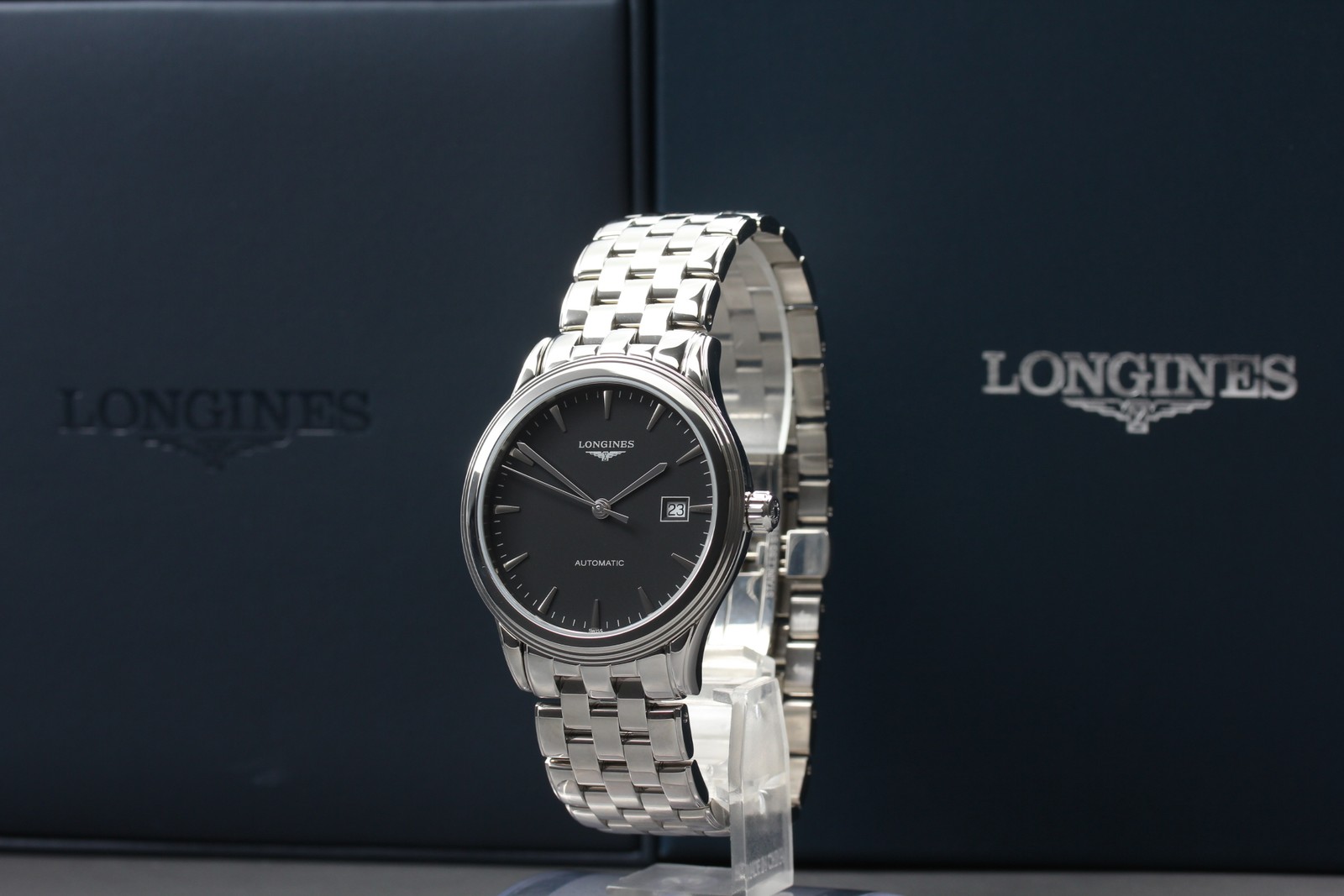 [ w/Box ] LONGINES Flagship L4.984.4.52.6 Black Auto Date Swiss Made Men’s Watch