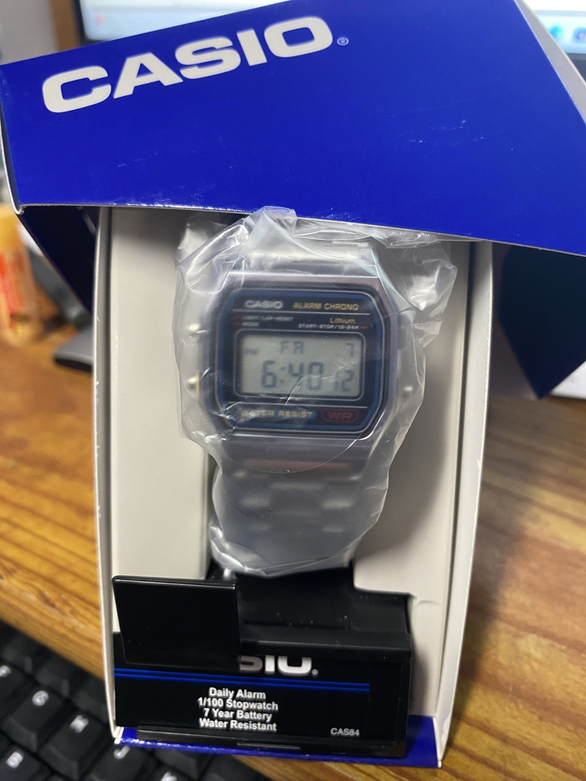 Casio Vintage Watch A158WA series Brand New in box Vintage 100 Sec Stop Alarm