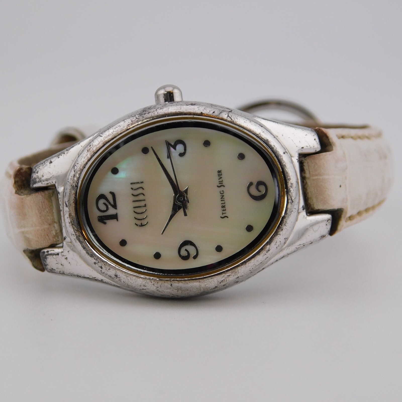 ECCLISSI 22690 925 St. Silver Women’s Watch New Battery The Band is Worn-out