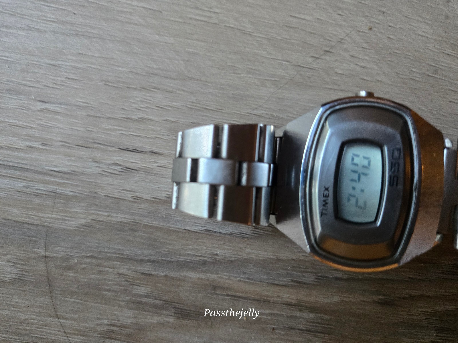 Vtg Timex SSQ Digital Watch Mens Stainless Steel Space Age Retro Futurist