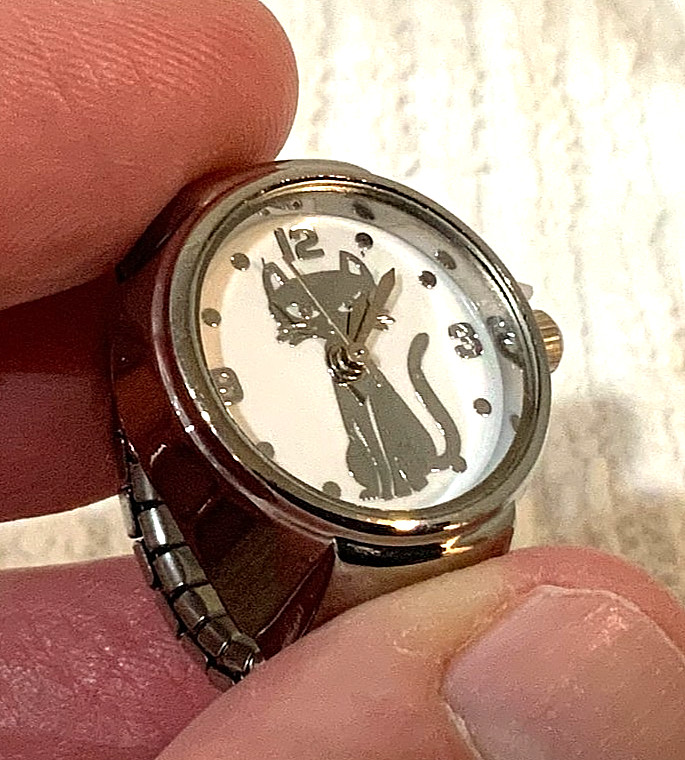 Silver Cat Quartz *Ring Watch*