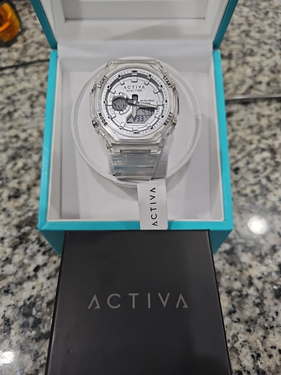 Invicta Activa Dual Time Clear Band Silver/ White 30m Waterproof Below Cost!!