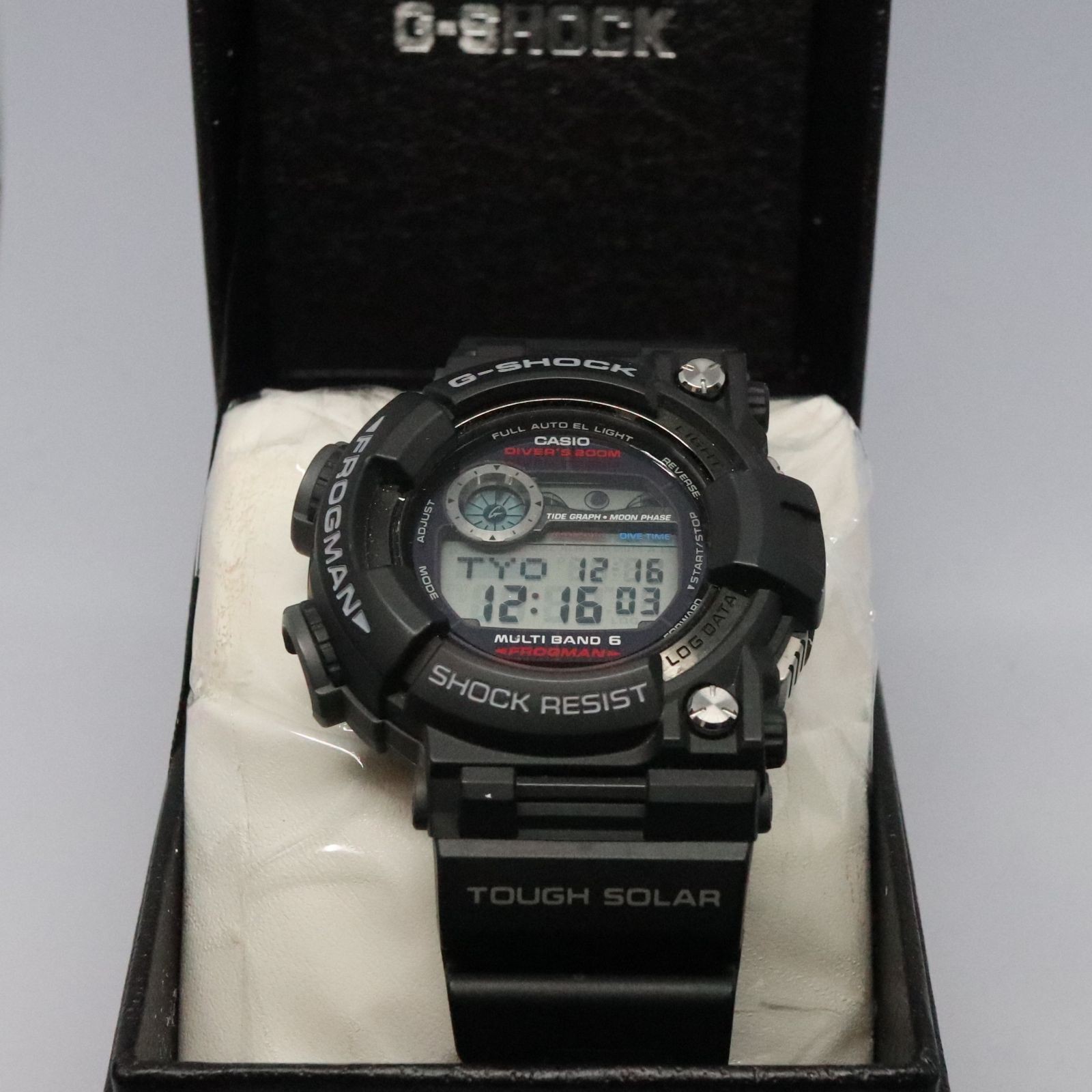 Working Item CASIO G-Shock FROGMAN GWF 1000 1JF Good Condition Black Radio Solar