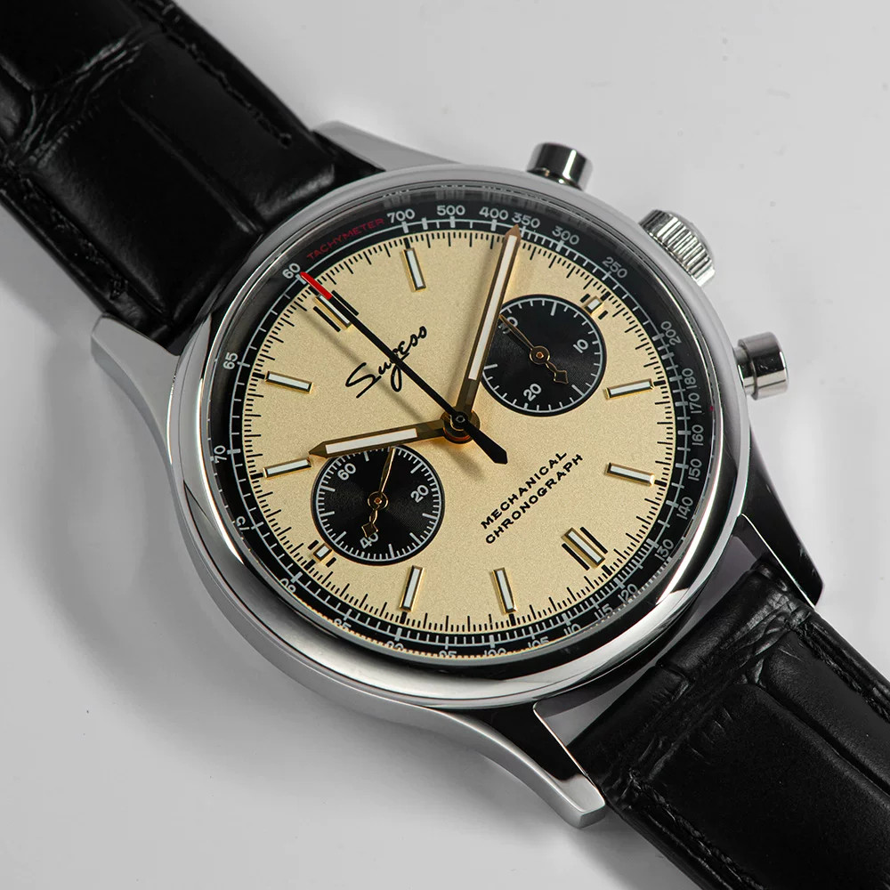Watch 40mm SWANNECK Sugess Chrono Heritage Panda Dial Chrono SEAGULL 1963