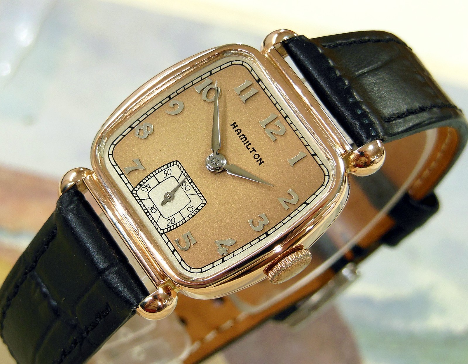 1941 Vintage HAMILTON CORAL MARTIN, Stunning SALMON Dial, Serviced, warranty