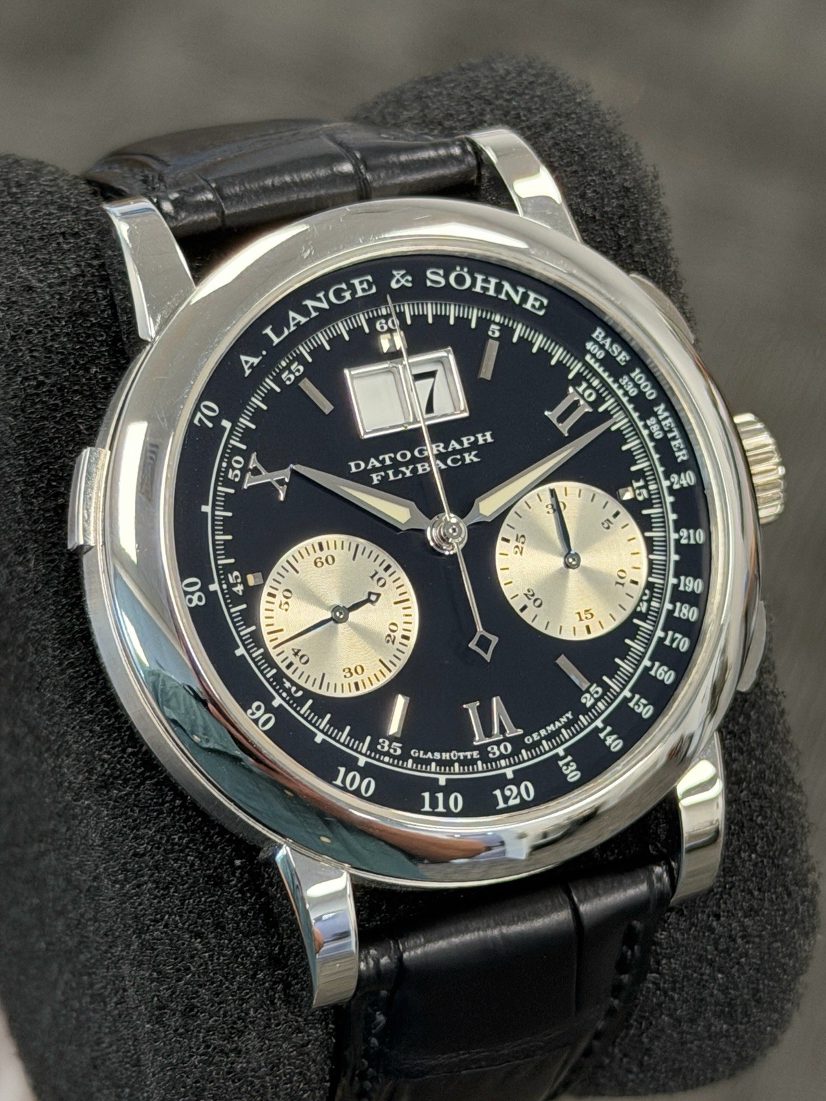 RARE A. Lange & Söhne Datograph METER 403.035 Black Watch Only PLATINUM