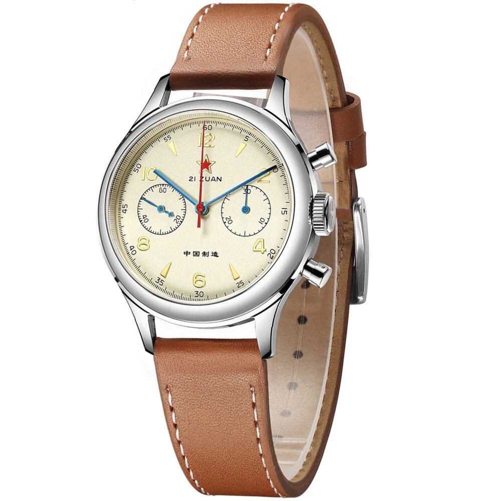 RED STAR 1963 SEAGULL ST1901 Chronograph watch 38mm Venus 175 30M Swan Neck 316L