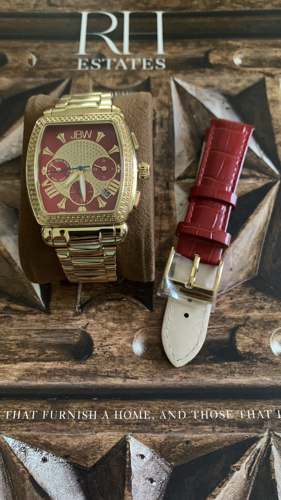 JBW Women’s Watch Red And Gold Set Excellent