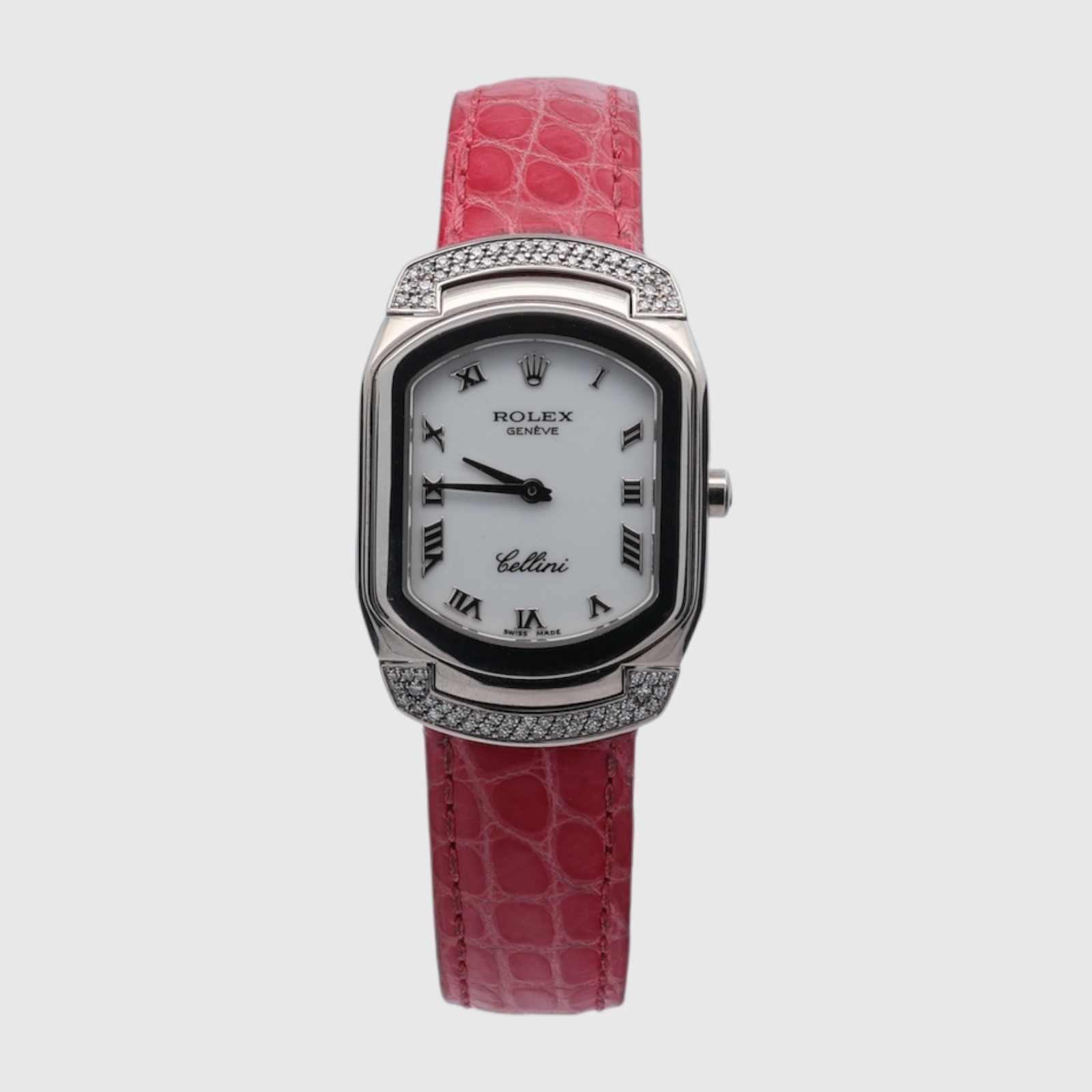 ROLEX 18CT WHITE GOLD CELLINI WATCH REFERENCE 6692 FACTORY DIAMONDS