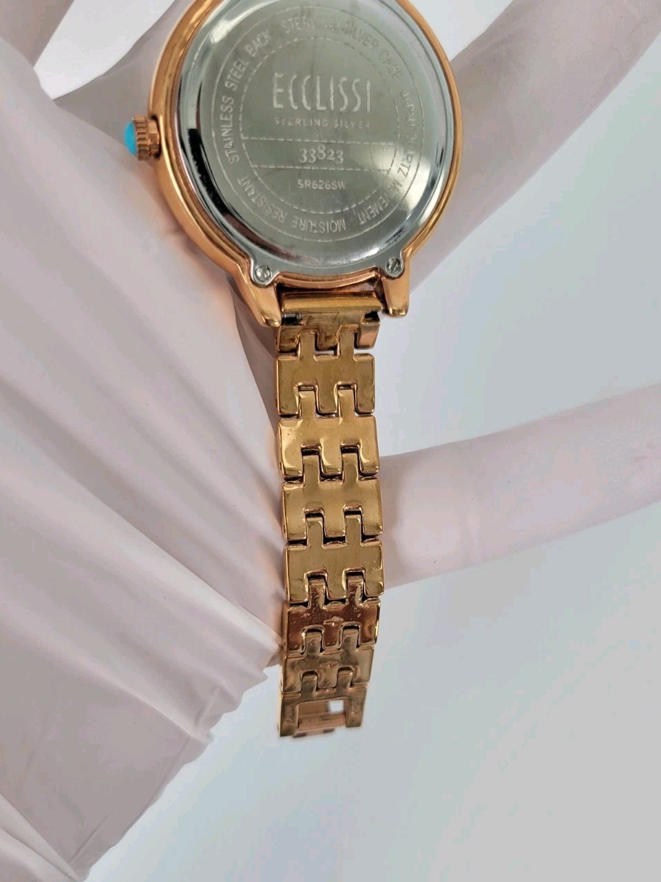 Ecclissi Sterling Silver Turquoise Blue Dial Gold Tone Women’s Quartz Watch