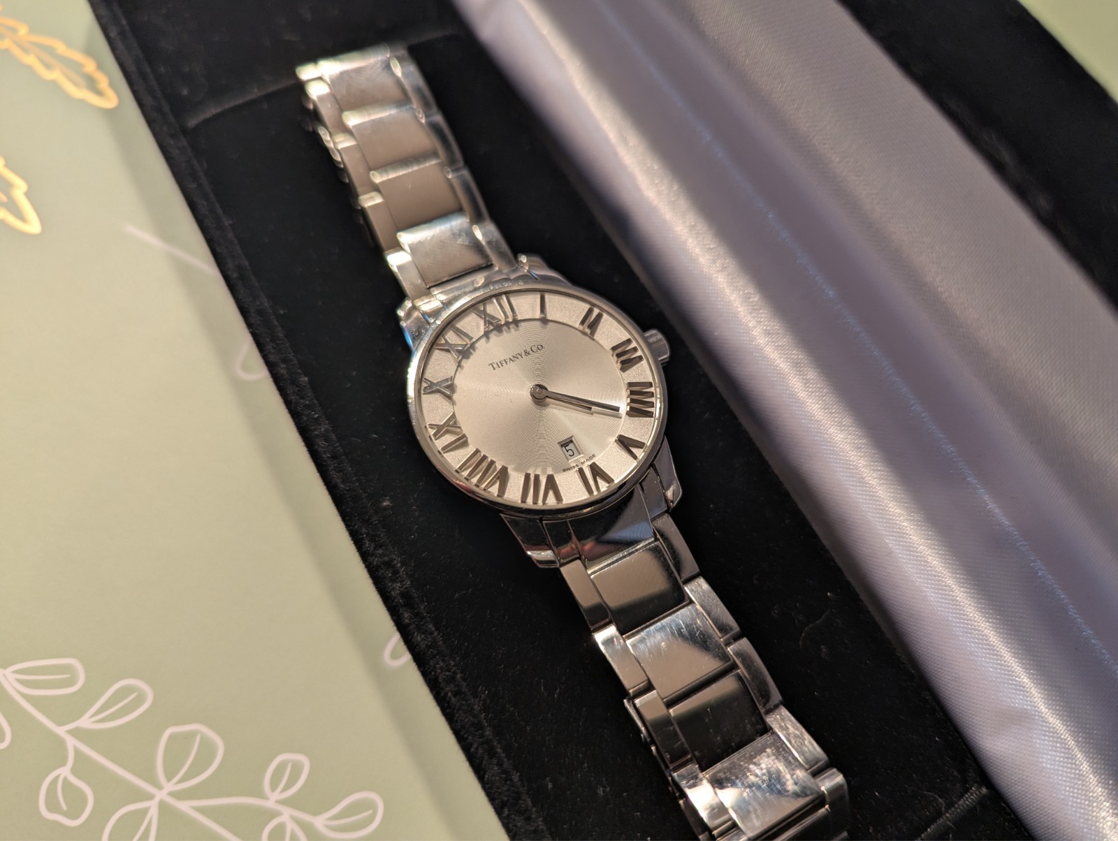 Tiffany & Co. Atlas Dome Quartz 29mm White Dial Stainless Steel Watch and Band