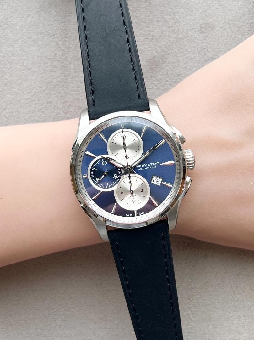 Hamilton Jazzmaster Auto Chrono Automatic Watch H325961 42mm Blue Dial