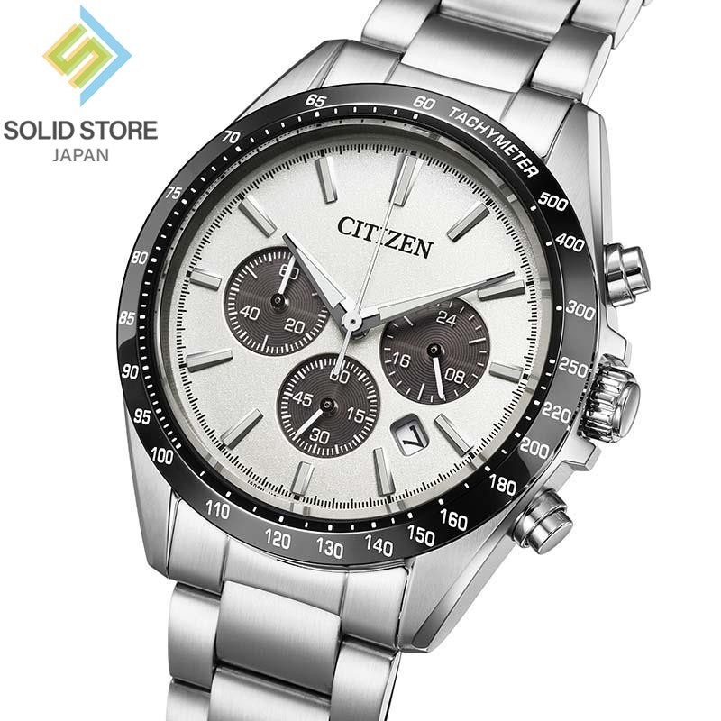 CITIZEN Collection CA4764-57A Eco-Drive Chronograph Watch White Black Panda Dial