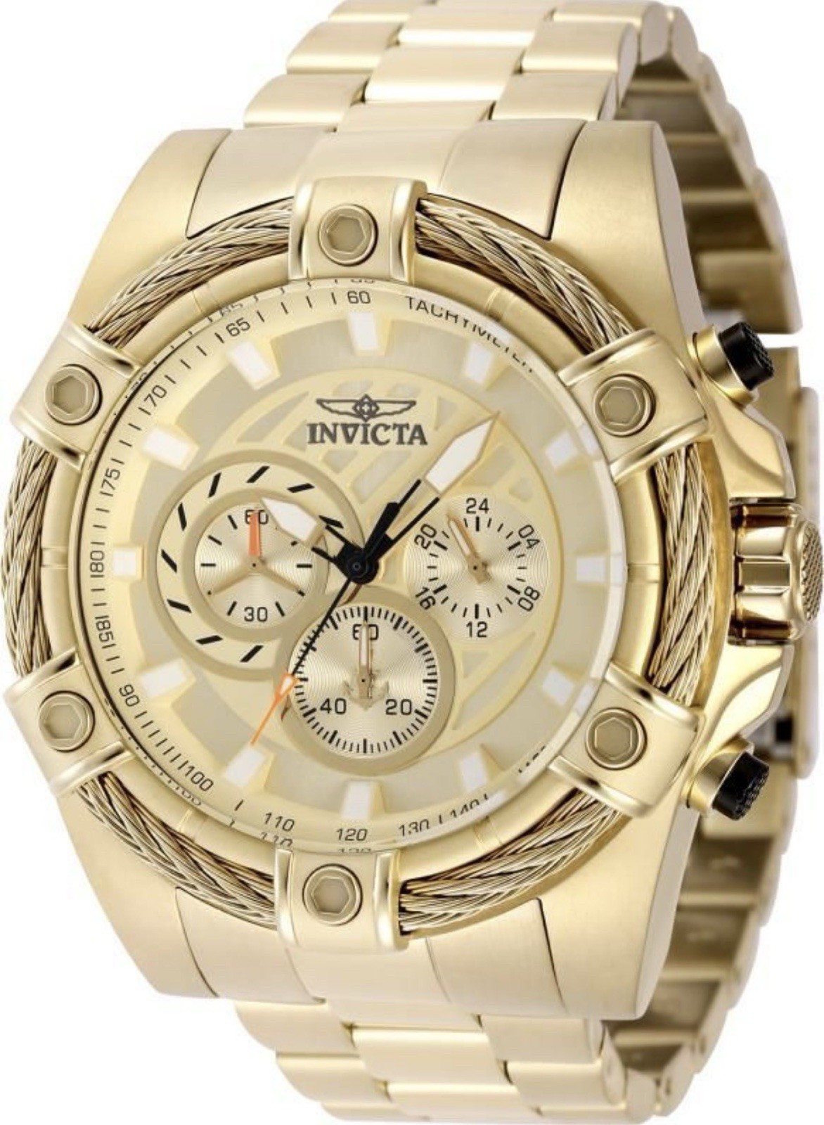 INVICTA OCEAN VOYAGE Men 52mm Stainless Steel Gold Golddial VD54 Quartz #1