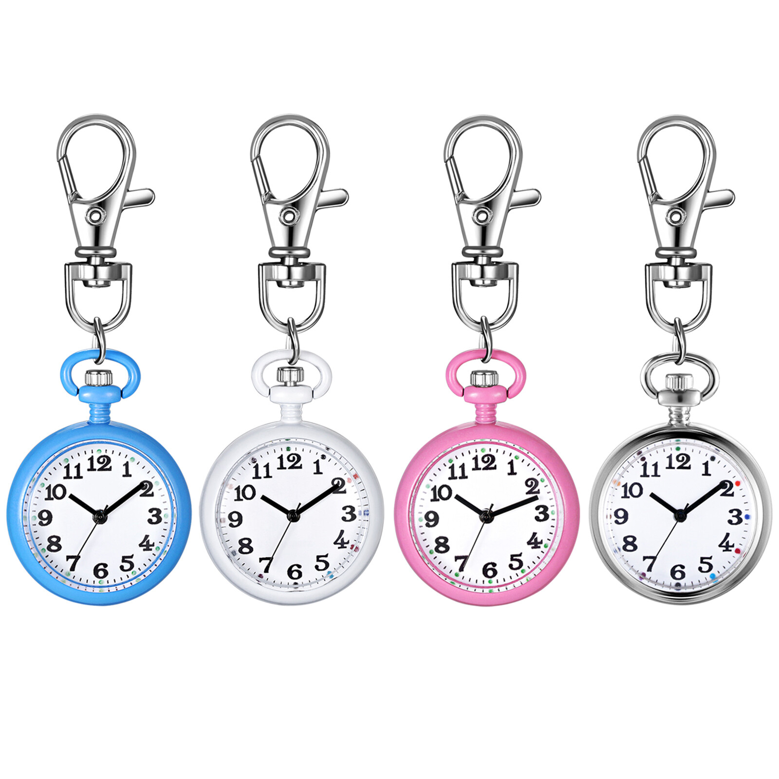 Clip-On Quartz Keychain Key Ring Watch for Backpack Belt Outdoors Nurse Watches