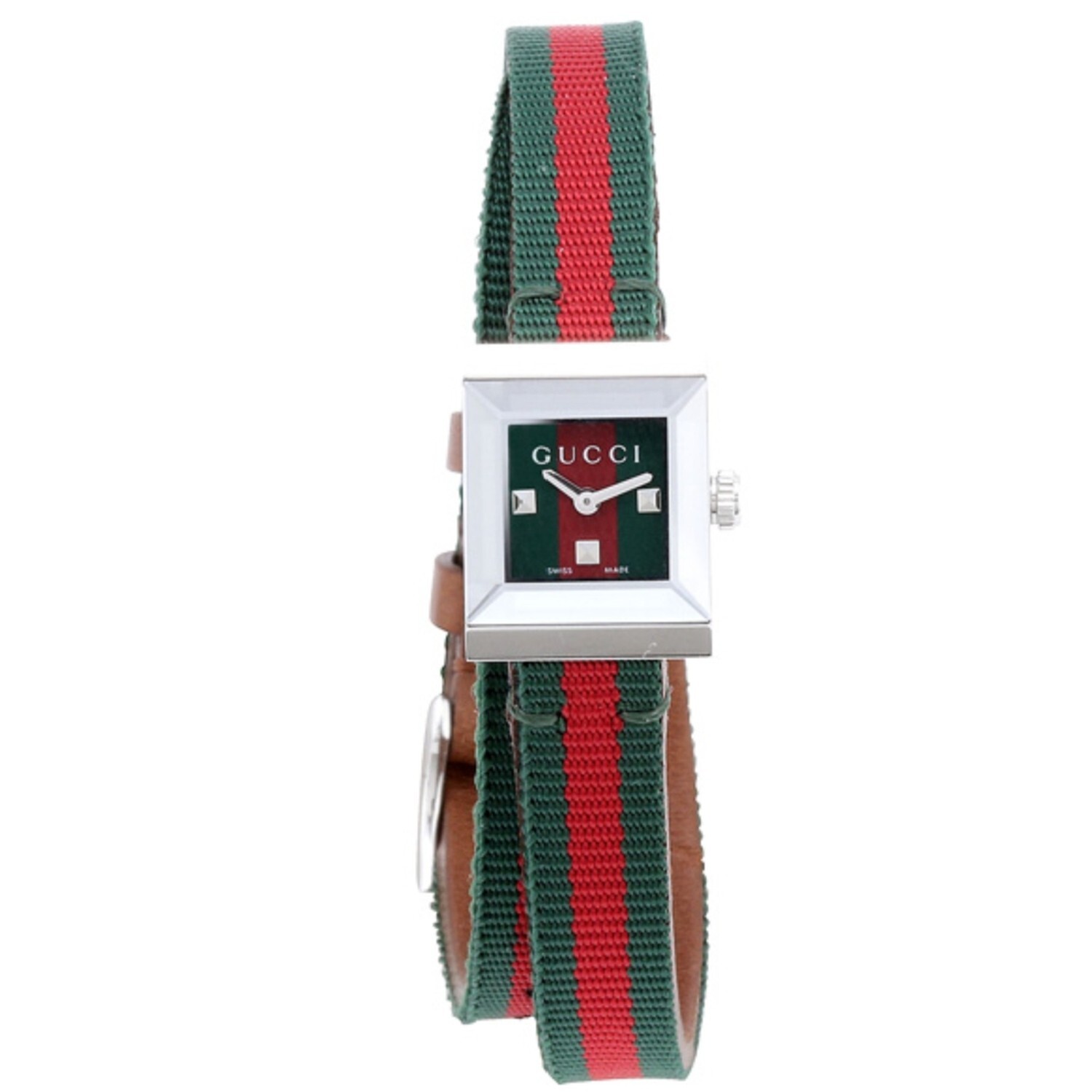 Gucci G-Frame Women’s Green and Red Dial Swiss Watch – YA128528 ($920 MSRP)