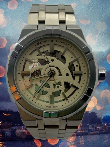 Luxury Look Maurice Lacroix Skeleton style Dial Automatic Refurbished Wristwatch