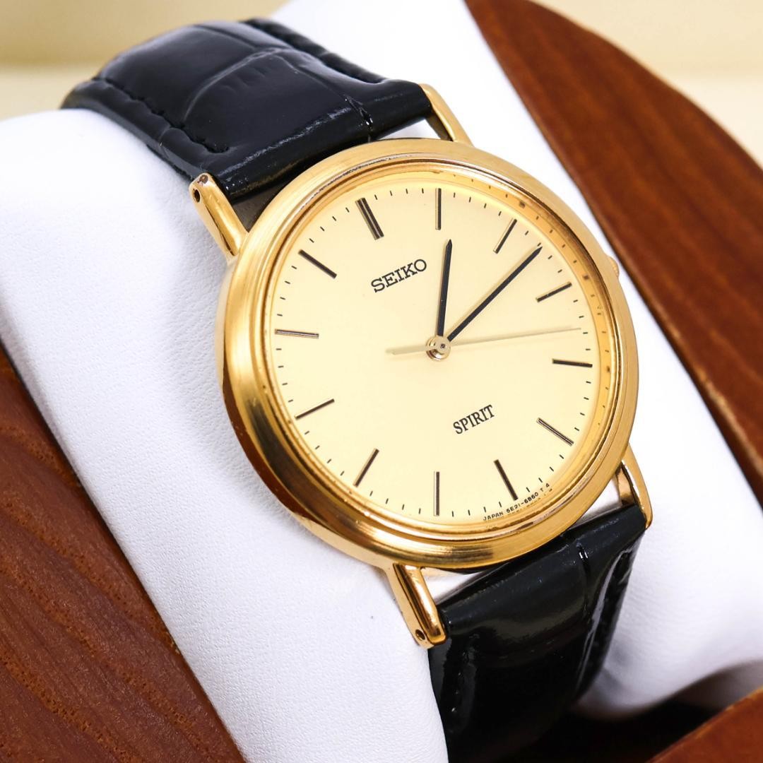 SEIKO NB/NA Quartz Wristwatch Gold Dial Spirit