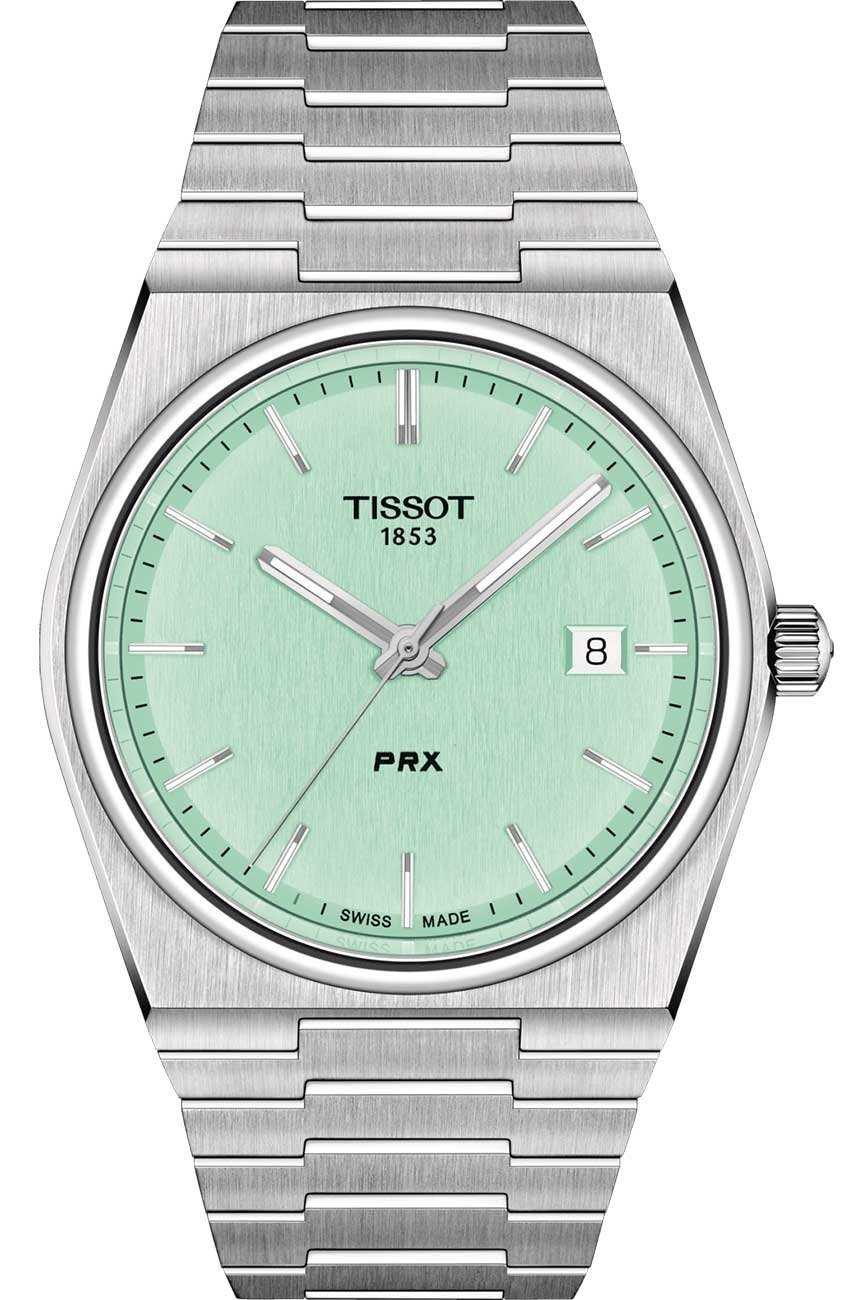 NEW TISSOT T1374101109101 PRX 40MM MINT GREEN STEEL BRACELET T137.410.11.091.01