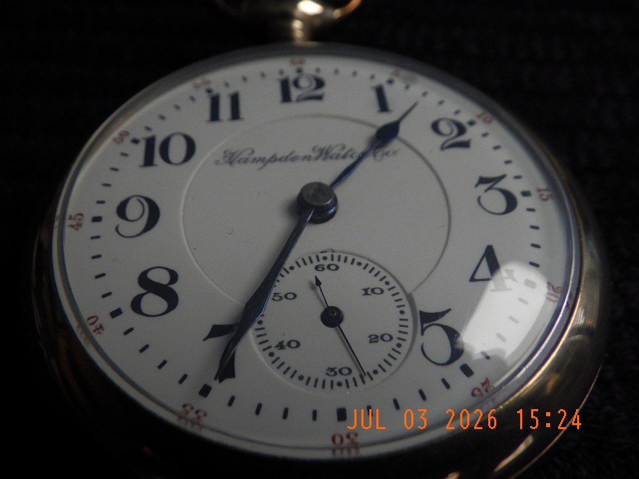 Hampden “Railway” special, size 18s, pocket watch, 21 jewel