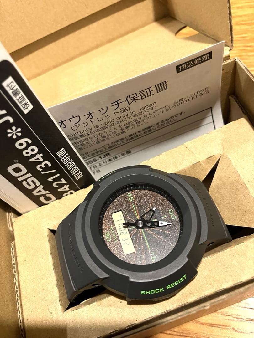 Casio G-SHOCK AW-500MNT 5416 Watch With Box Used