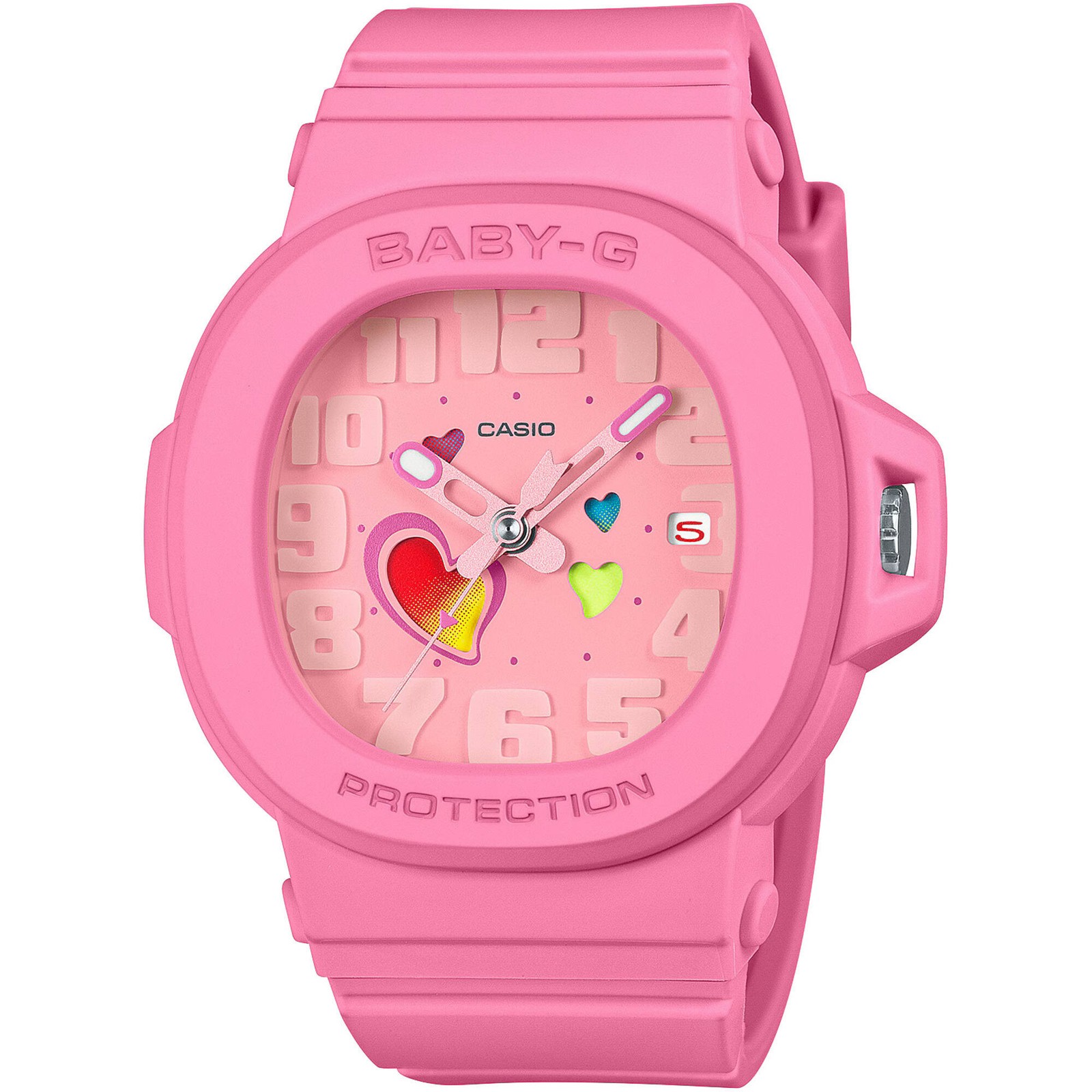 Casio Women’s Watch Baby-G Quartz Heart Motif Pink Dial Resin Strap BGA-10-4A