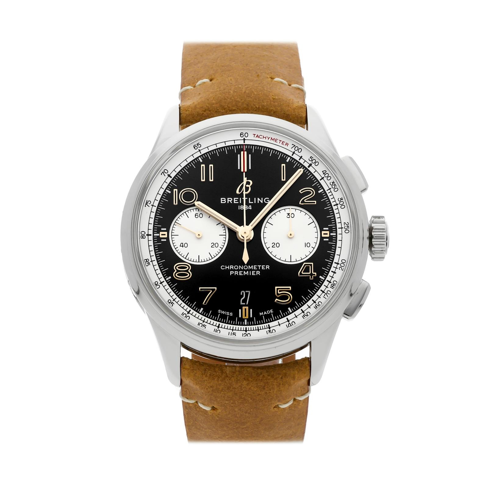 Breitling Premier B01 Chrono Norton SS auto 42mm Strap Watch AB0118A21B1X2