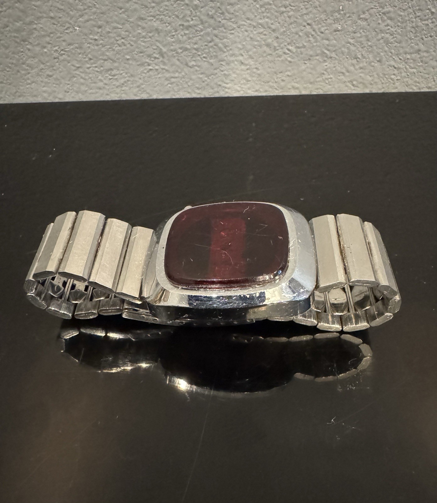 Vintage 1970s COMMODORE Time Master Watch Red LED Display France SA Clasp 70s