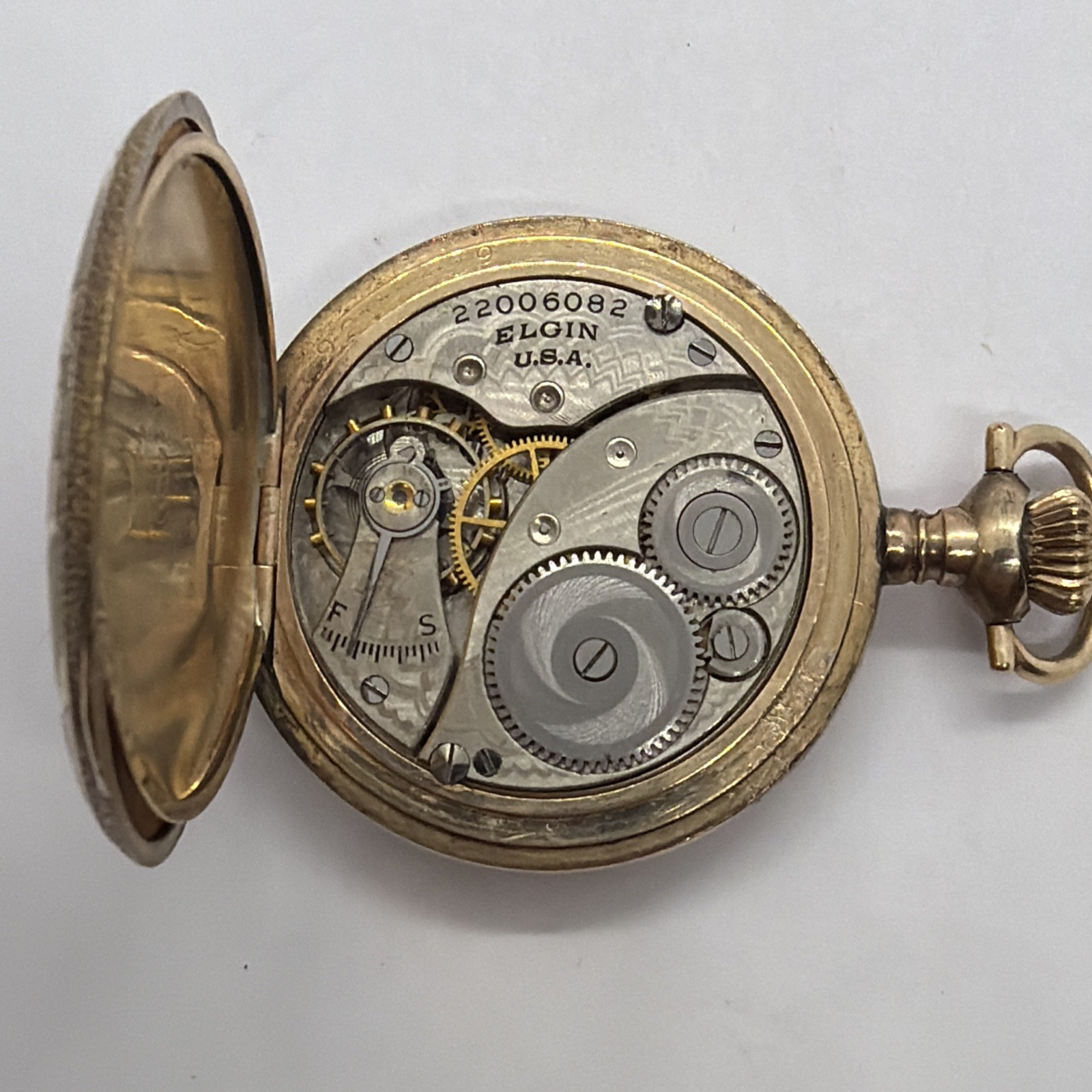 Elgin Beautiful 14K 20Yr Gold Filled Hunting Case Pocket Watch Runs