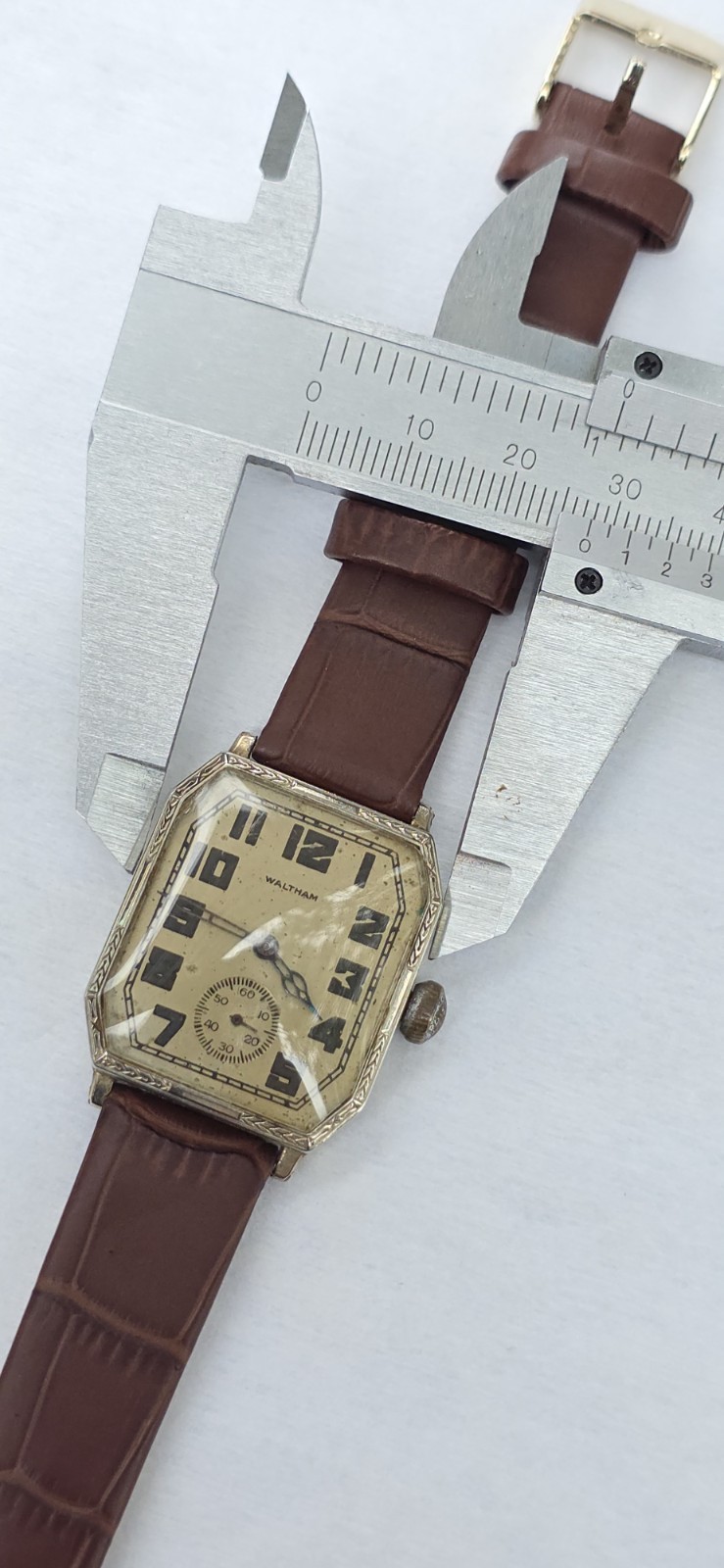 Vintage Antique 1927 Waltham Sapphire 14K WGF 15 Jewels Men’s Art Deco Watch