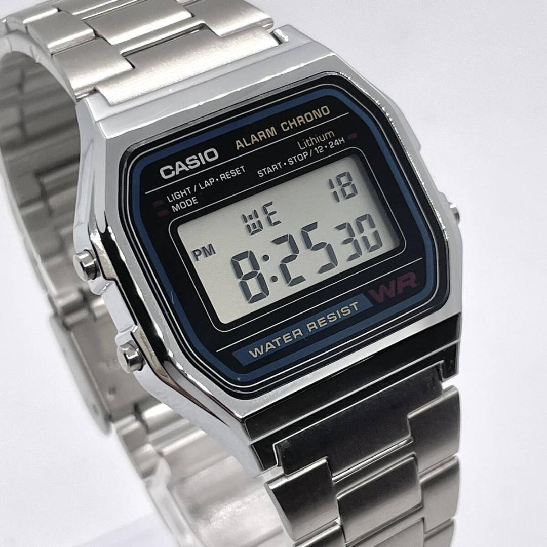 CASIO A158W Classic Vintage Digital Quartz Silver Watch Near Mint Working