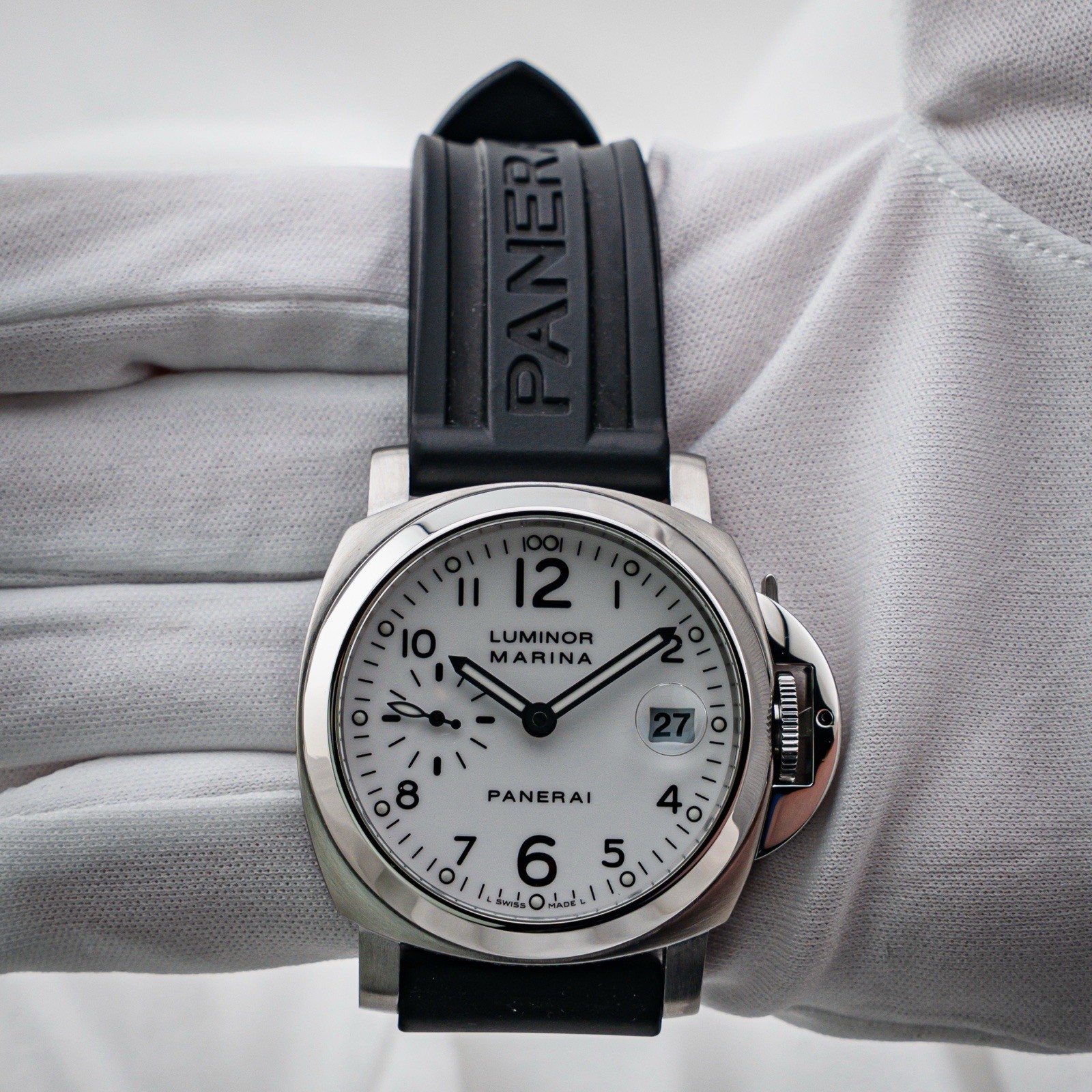 Panerai Luminor White Dial *Serviced* Under 1-year Warranty From Watchmaker 40mm