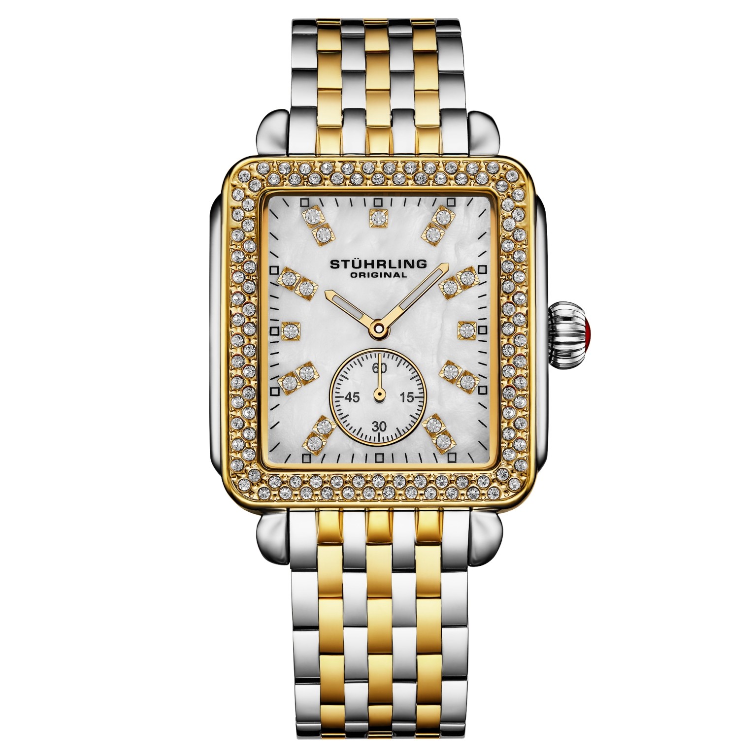 Stuhrling Original 4090 2 Mother of Pearl Two Tone Stainless Steel Womens Watch