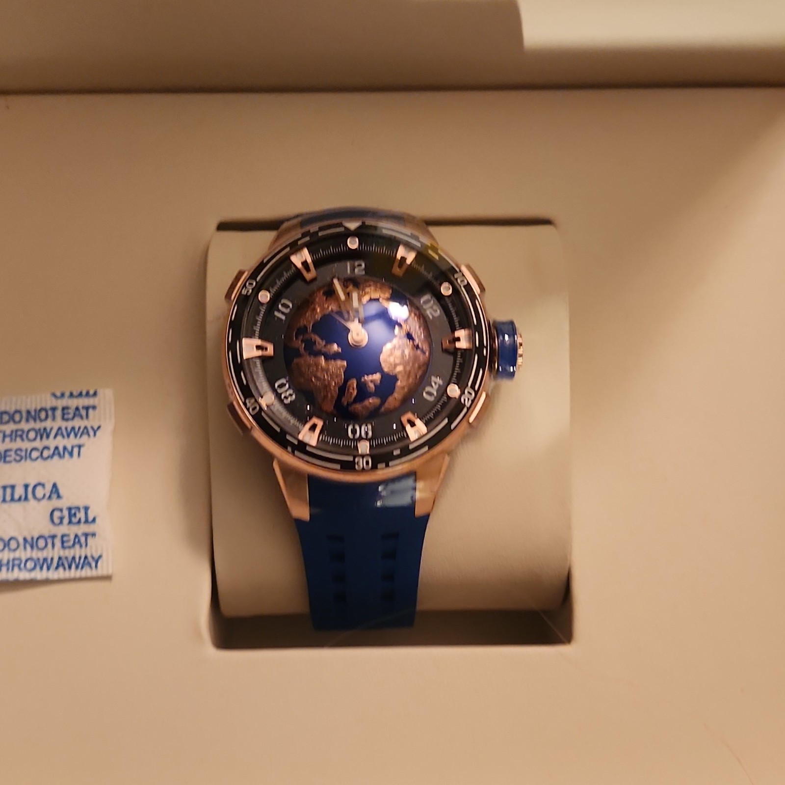 Invicta Celestial Earth Limited Edition Quartz Watch Blue Silicone Band!