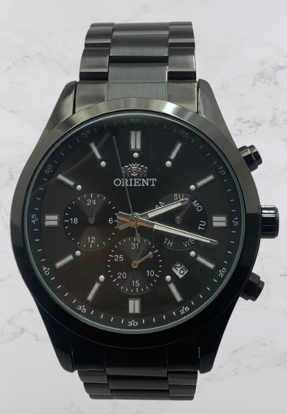 Refurbished All Black Orient Chronograph & 4 O’clock Date Quartz Men’s Watch