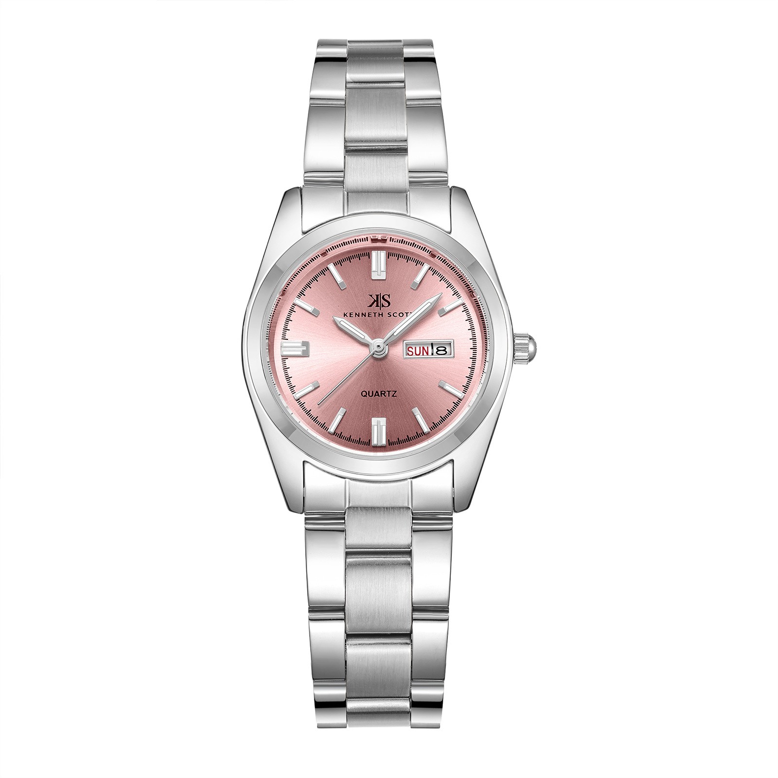 Kenneth Scott Women’s Analog Watch | Pink Dial, 30mm, 30 m (3 ATM)
