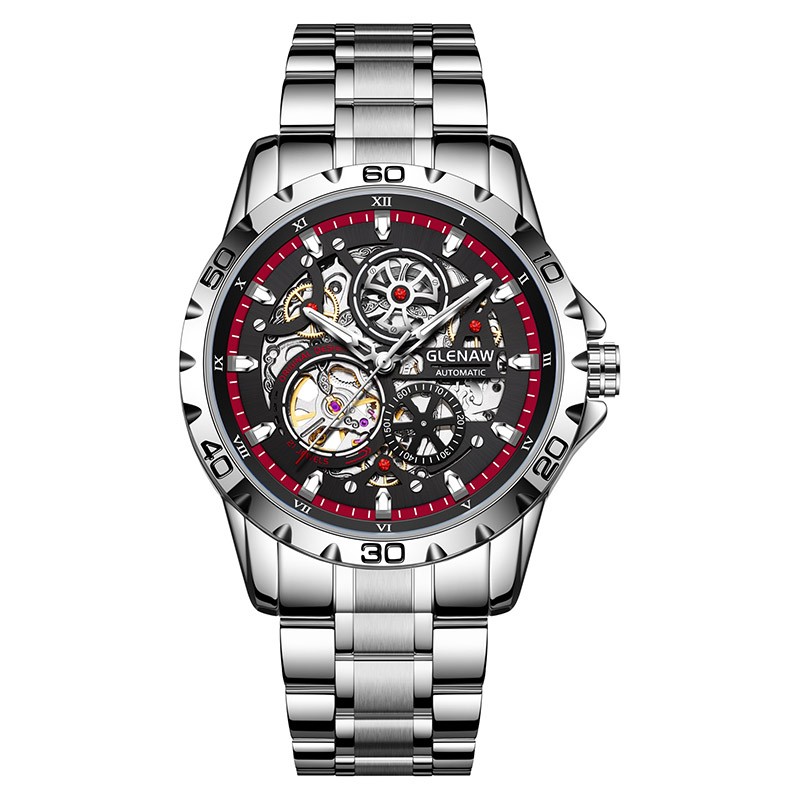GLENAW Men’s automatic mechanical luminous pointer watch business and leisure