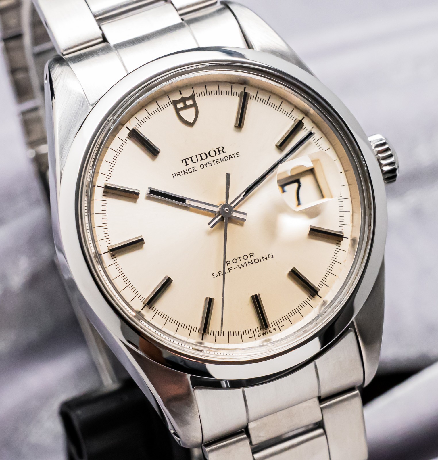 Tudor Prince Oysterdate “Jumbo” 38 mm Silver Dial Date Steel Bracelet 7024/0